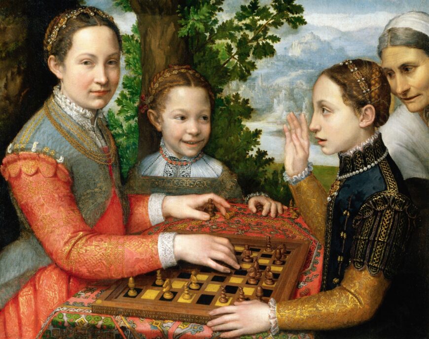 Sofonisba Anguissola, The Chess Game (Portrait of the artist’s sisters playing chess), 1555, oil on canvas, 72 x 97 cm (National Museum in Poznań)