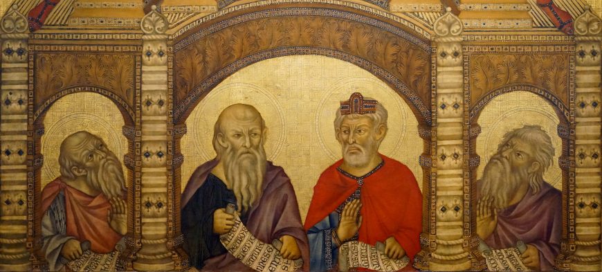 Cimabue, Maestà or Santa Trinita Madonna and Child Enthroned (detail), 1280-90, tempera on panel, 385 x 223 cm (Galleria degli Uffizi, Florence) (photo: Steven Zucker, CC BY-NC-SA 2.0)