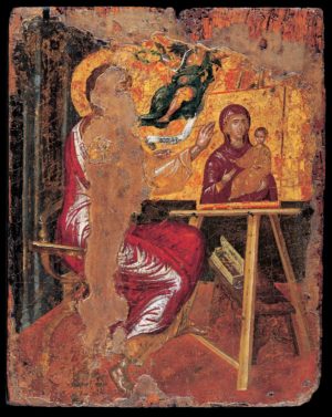 El Greco, St. Luke Painting the Virgin and Child, c. 1560–67, tempera and oil on panel, 41.6 x 33 cm (Benaki Museum)