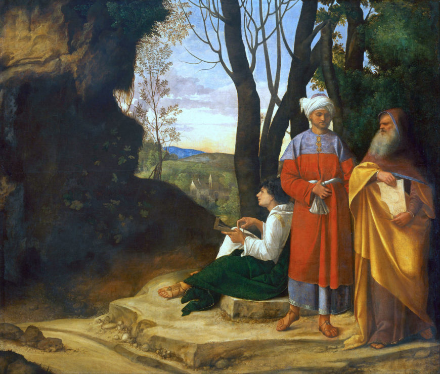 Giorgione, Three Philosophers, c. 1506–08, oil on canvas, 123 x 146 cm (Kunsthistorisches Museum, Vienna)