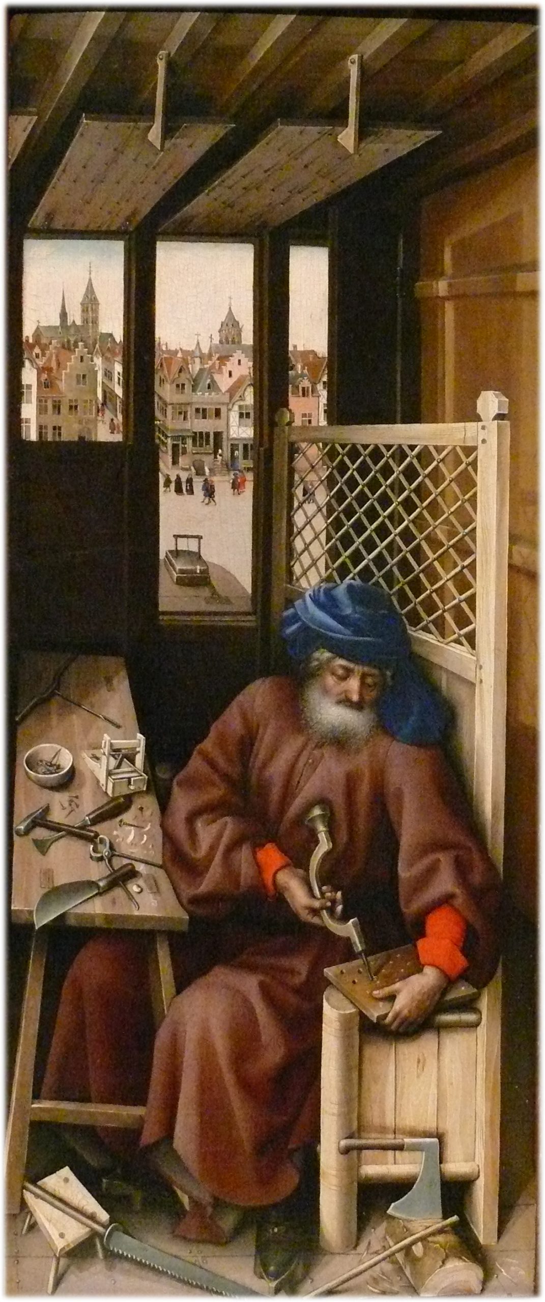 Detail of right panel, Mérode Altarpiece