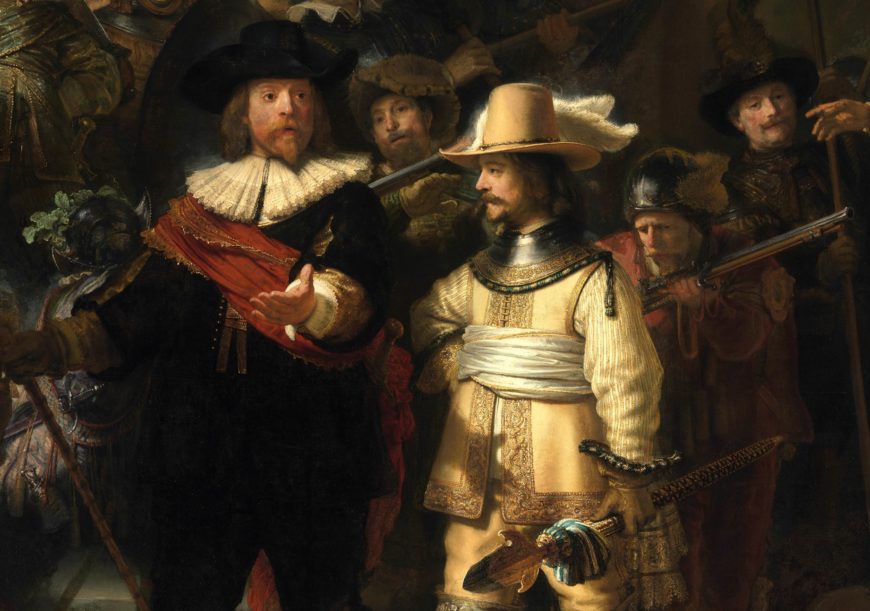 Captain and Lieutenant (detail), Rembrandt van Rijn, The Night Watch, 1642, oil on canvas, 379.5 x 453.5 cm (Rijksmuseum, Amsterdam)