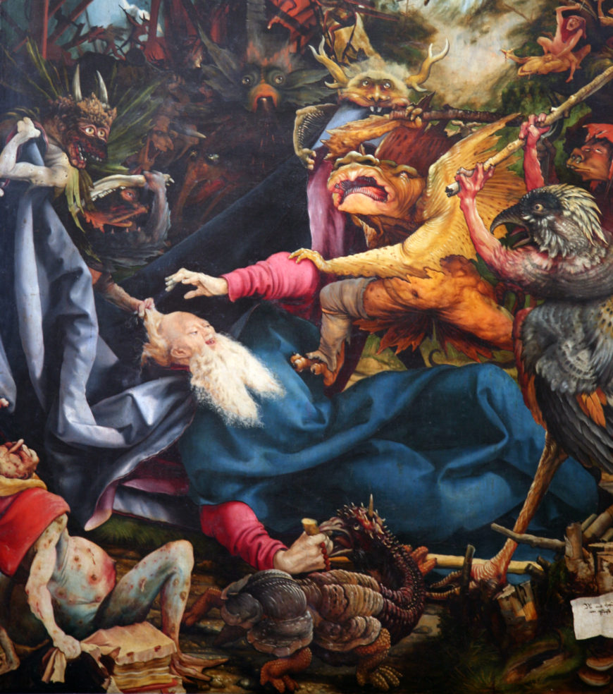 Temptations of Saint Anthony panel (detail), Matthias Grünewald, Isenheim Altarpiece, 1510–15 (photo: Edelseider, CC BY 2.0)