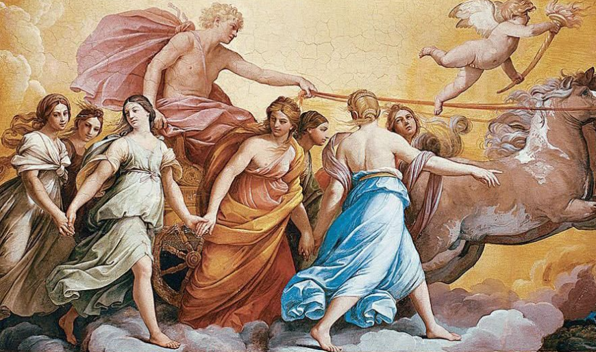 Guido Reni, Aurora (detail), 1613–14, ceiling fresco (Casino dell’Aurora, Rome; photo: Connor Cunningham)