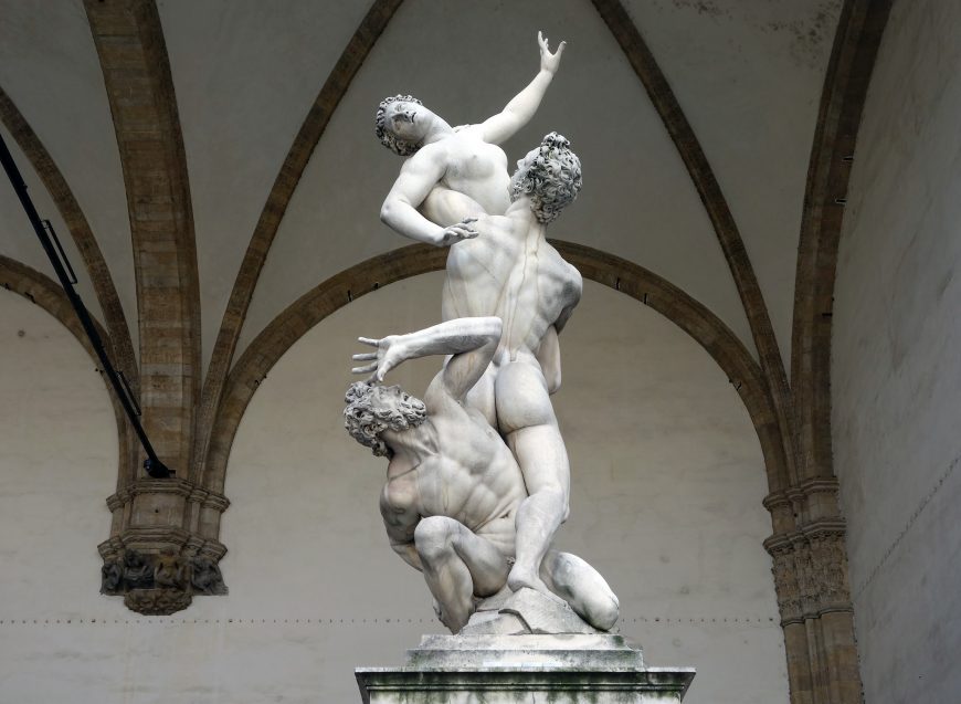 Giambologna, Abduction of a Sabine Woman, 1581-83, marble, 410 cm high (Loggia dei Lanzi, Florence)
