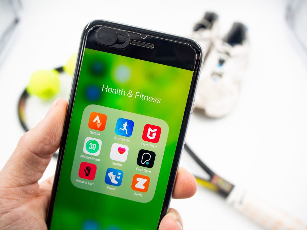 Picture of health applications on a mobile phone