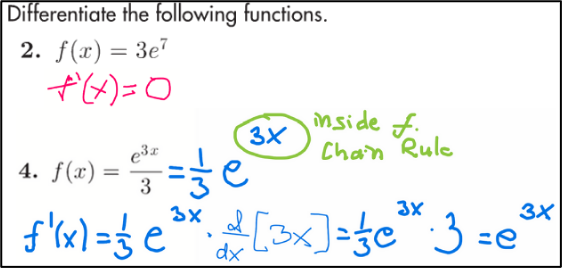 A method in which student differentiate two functions at the same time.